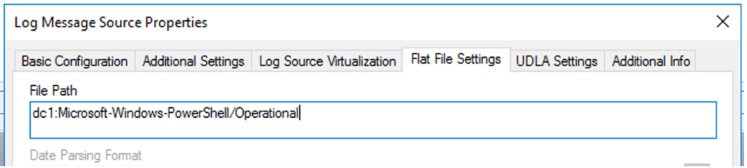 Log Source Configuration - Flat File format requirements