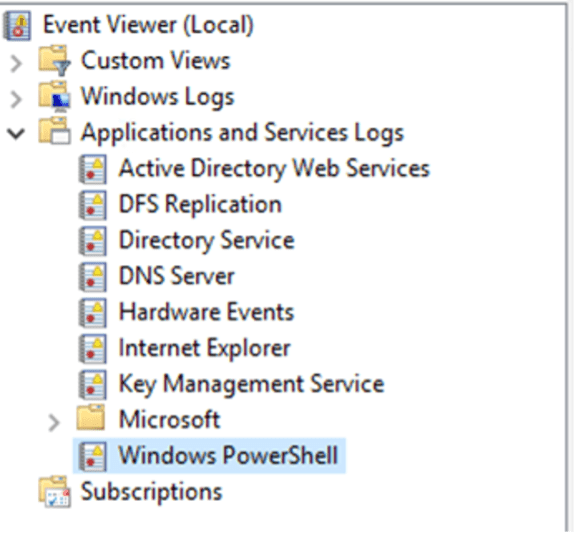 Windows PowerShell Log Location within Event Viewer