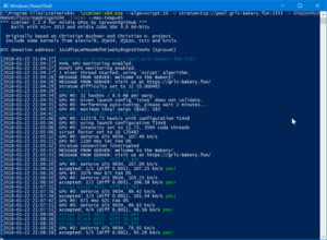 A ccminer on a Windows System