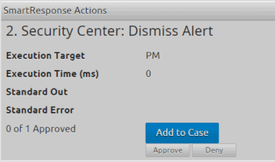 Once the investigation and response are complete, the analyst can approve a pending SmartResponse Automation Action to dismiss the alert in Azure Security Center