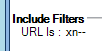 Figure 3: AI Engine rule: Focus on "Include Filters" and URL is : xn--.