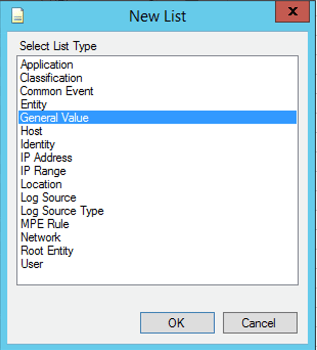 General value list in the List Manager