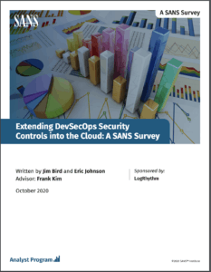SANS report on Extending DevSecOps Security Controls into the Cloud
