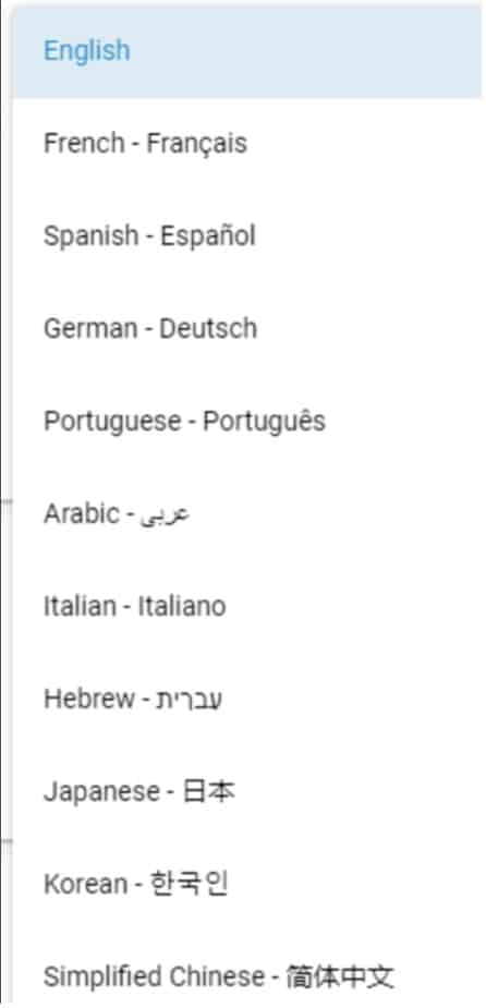 OC Admin is available in over 10 languages