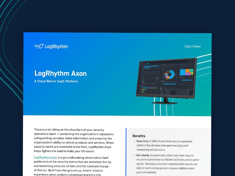 LogRhythm Axon Data Sheet Cover