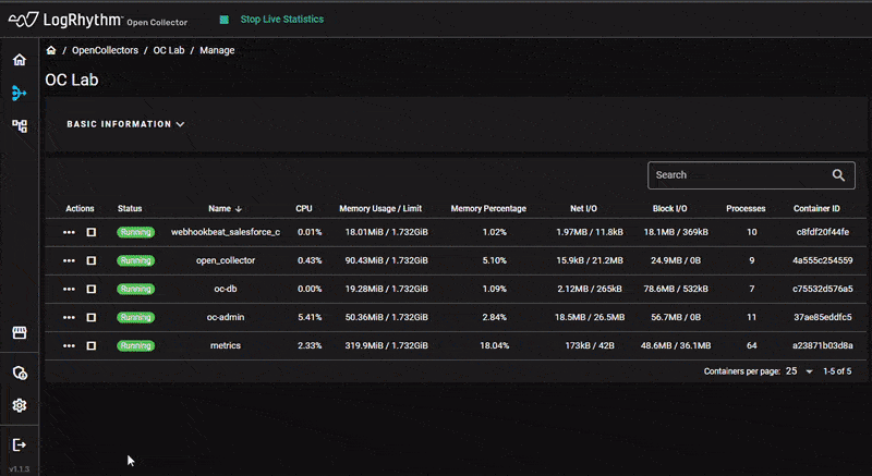 View real time logs in the UI 