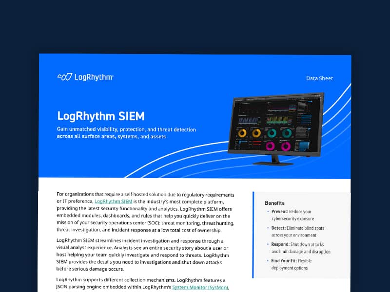 LogRhythm SIEM Data Sheet | Cover