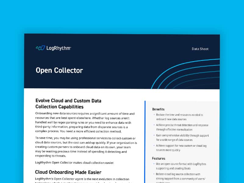 LogRhythm Open Collector Data Sheet Cover