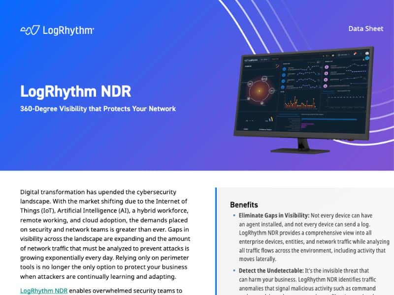 LogRhythm NDR data sheet