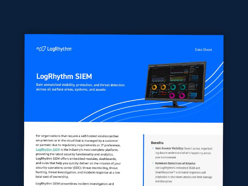 LogRhythm SIEM Data Sheet Cover