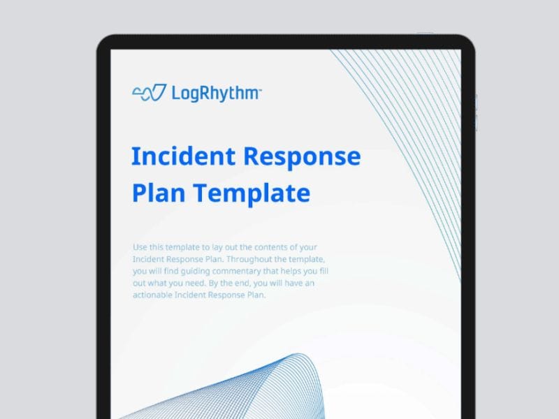 Incident response plan template for incident management