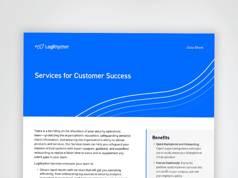 LogRhythm Services for Customer Success Data Sheet Cover